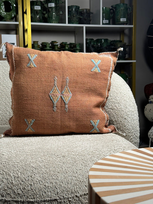 Cactus Silk Pillow | Brown