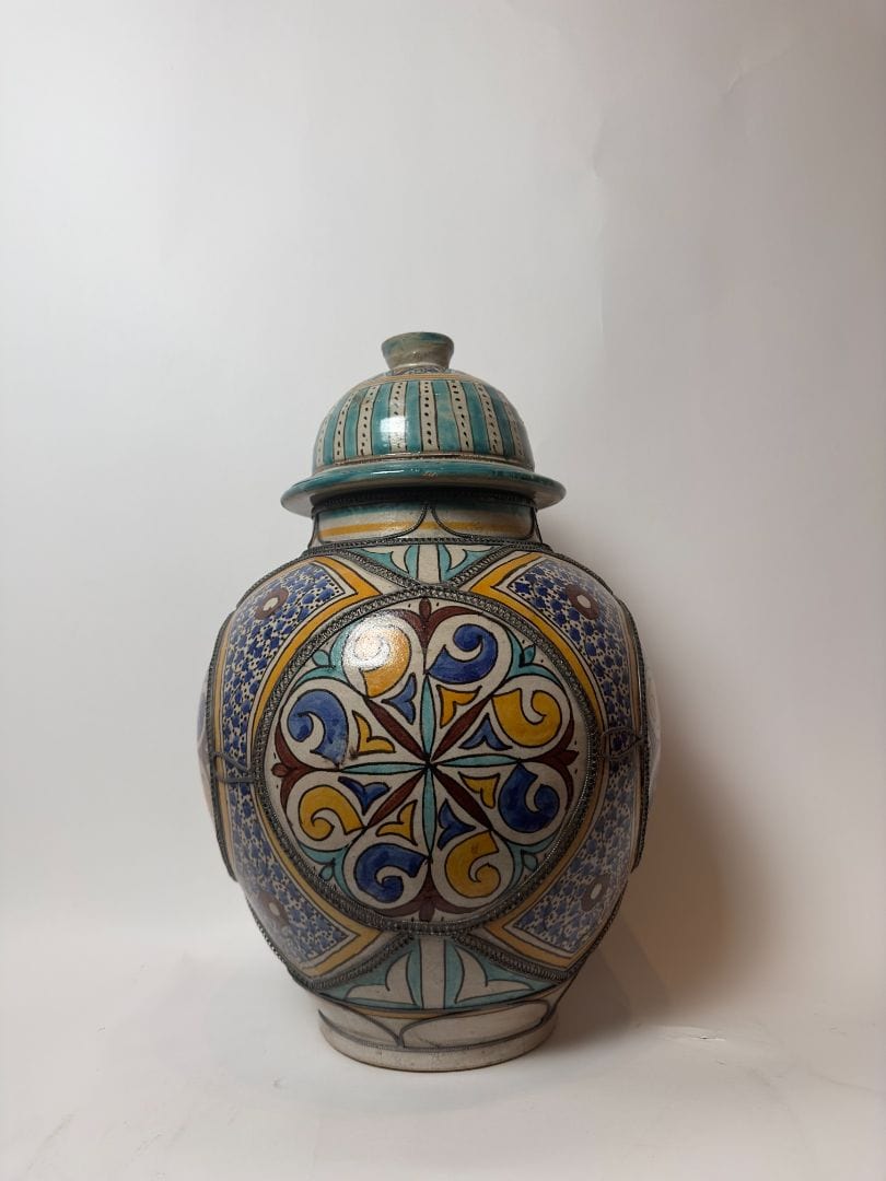 Moroccan Azure Mosaic Vase