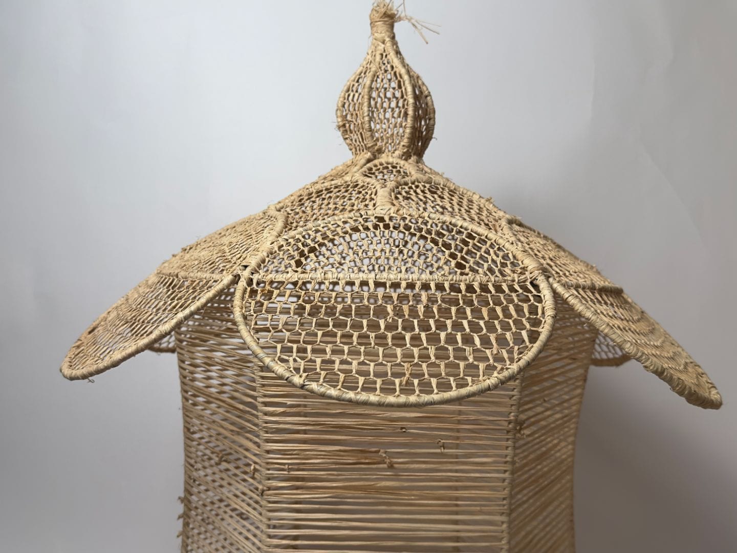 "Desert Bloom" Raffia Light Fixture