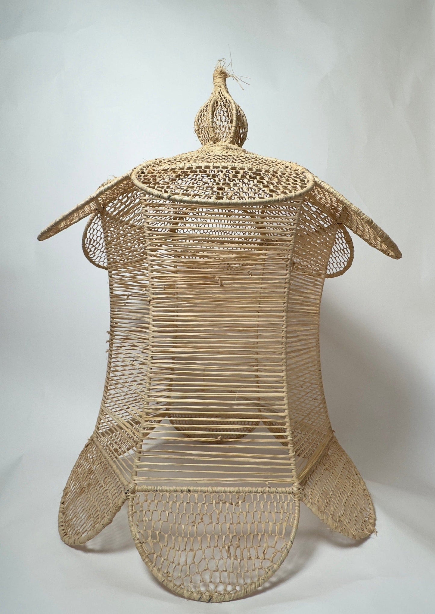 "Desert Bloom" Raffia Light Fixture