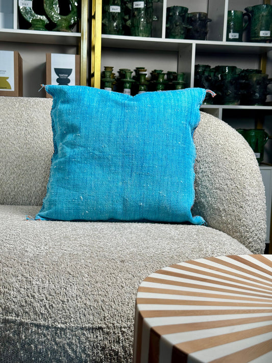 Cactus Silk Pillow | Ocean Blue