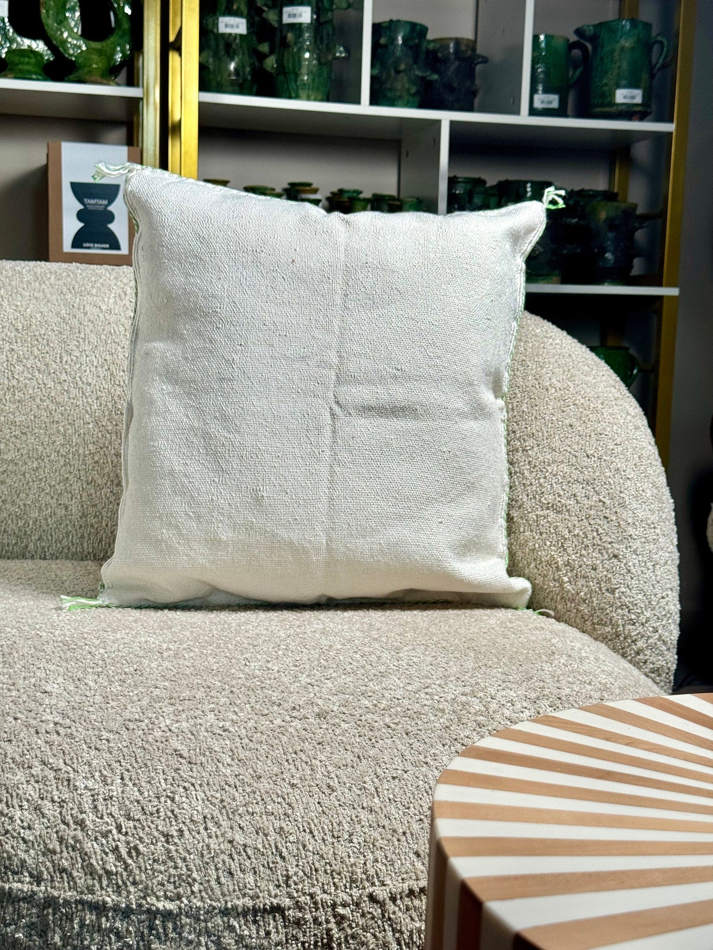 Cactus Silk Pillow | White