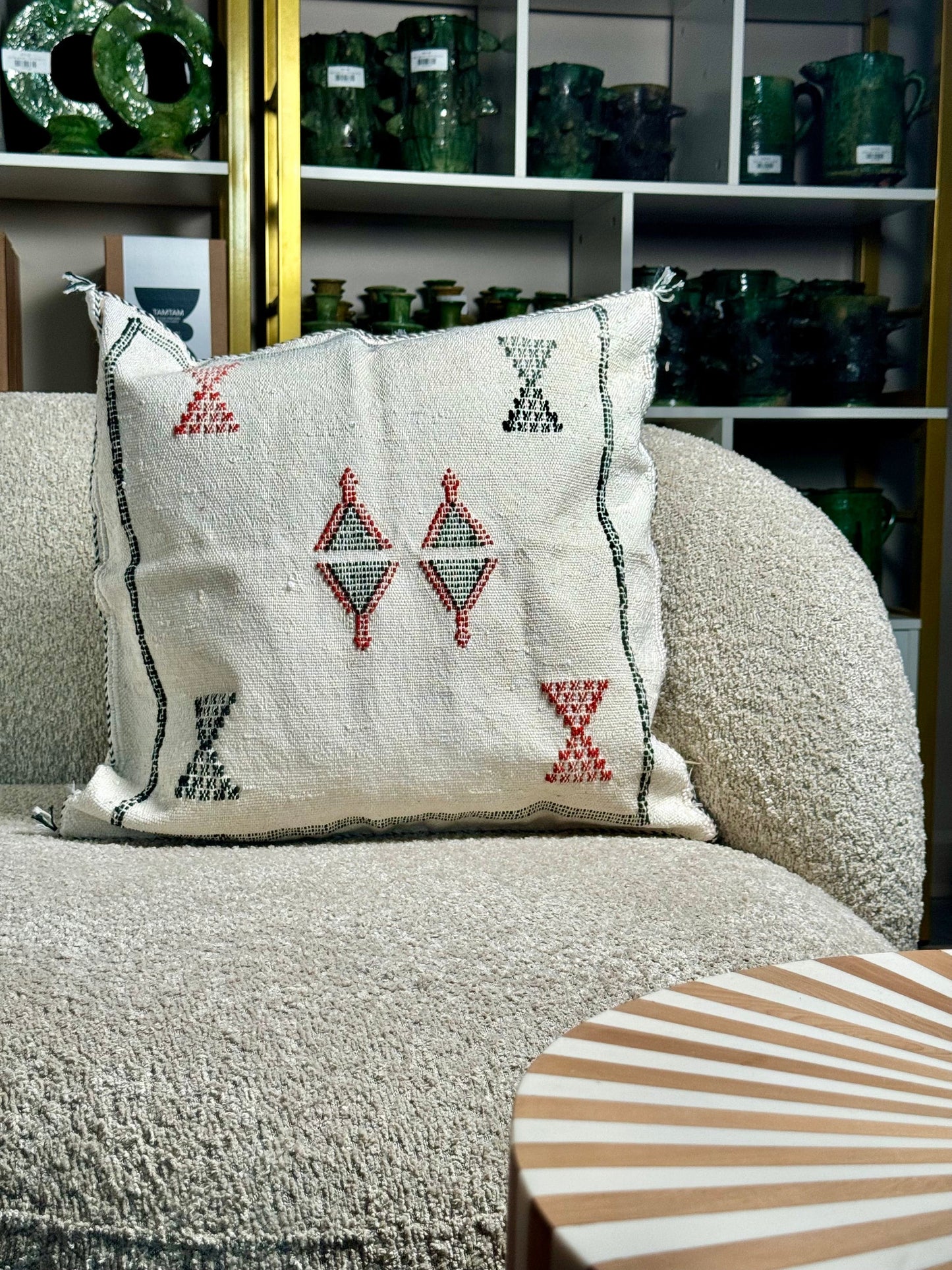Cactus Silk Pillow | White