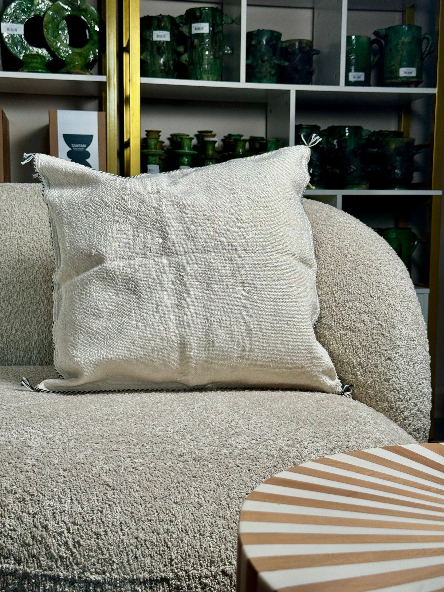 Cactus Silk Pillow | White