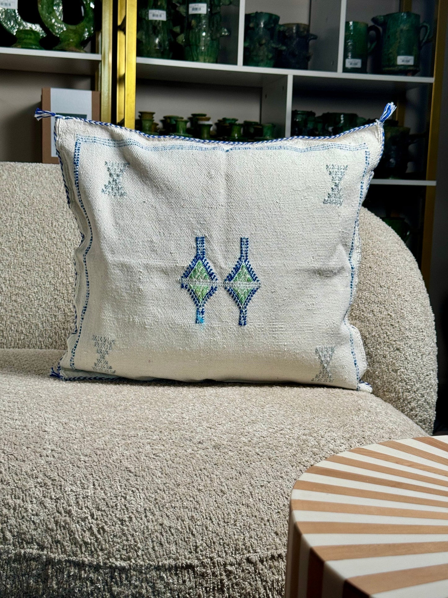 Cactus Silk Pillow | White
