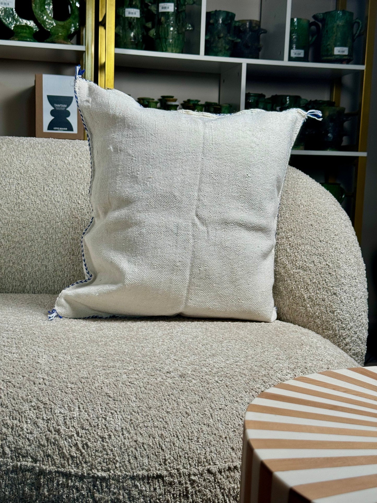 Cactus Silk Pillow | White
