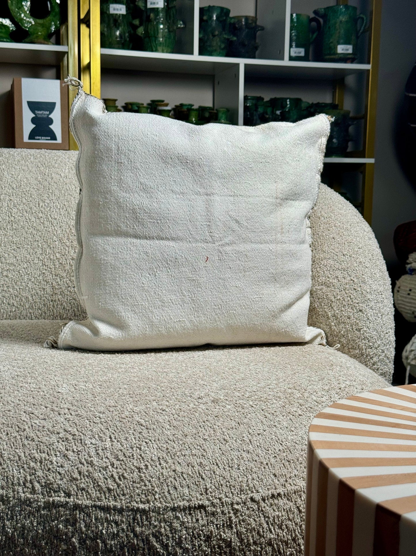 Cactus Silk Pillow | White