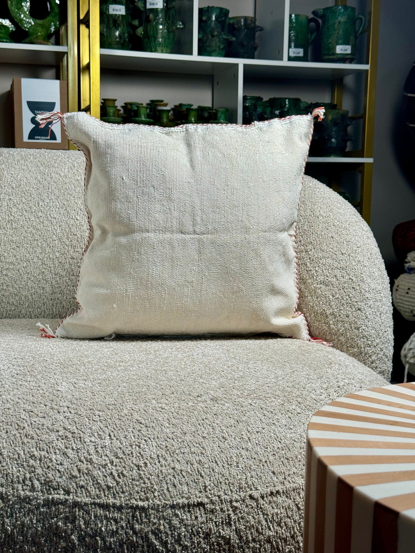 Cactus Silk Pillow | White