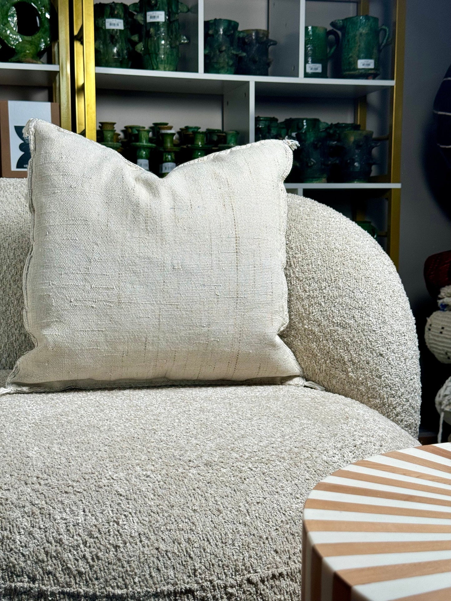 Cactus Silk Pillow | White