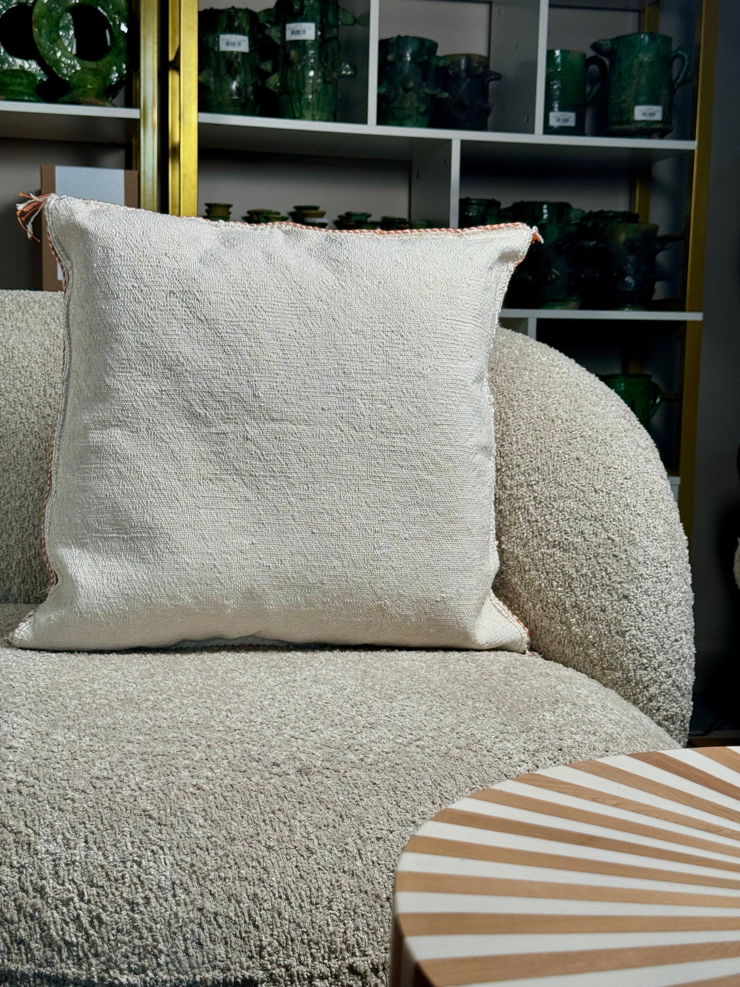 Cactus Silk Pillow | White