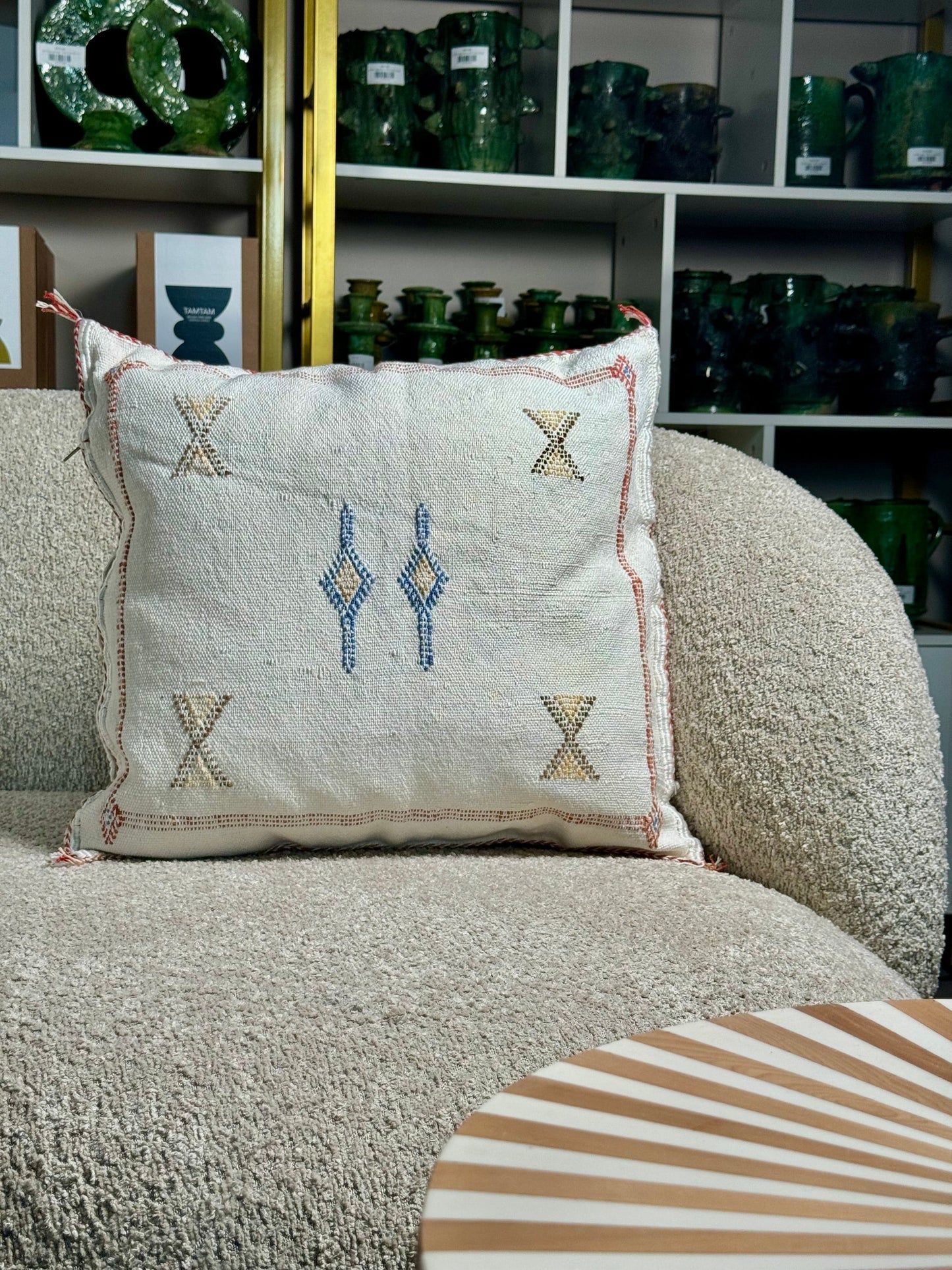 Cactus Silk Pillow | White