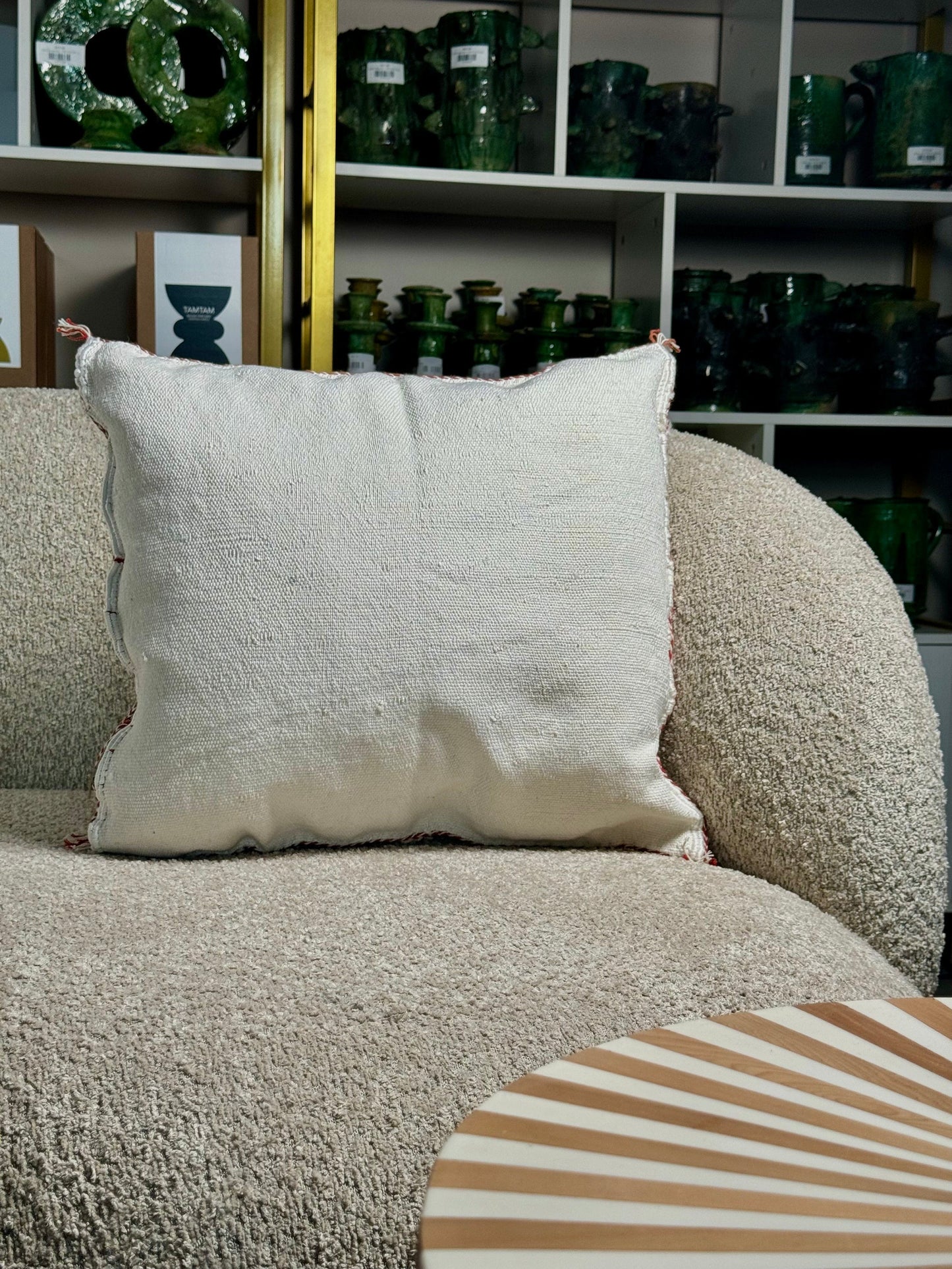 Cactus Silk Pillow | White