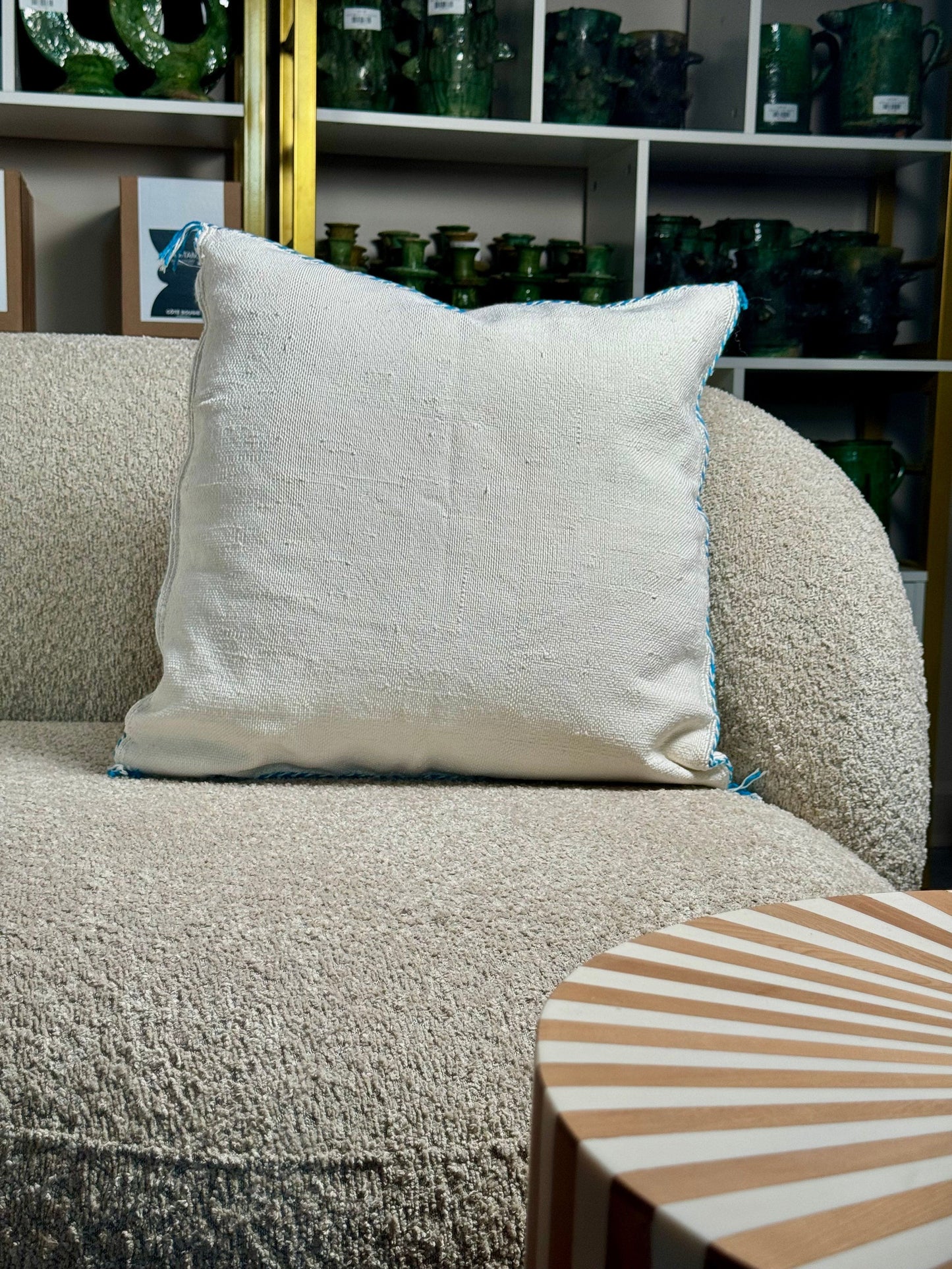 Cactus Silk Pillow | White
