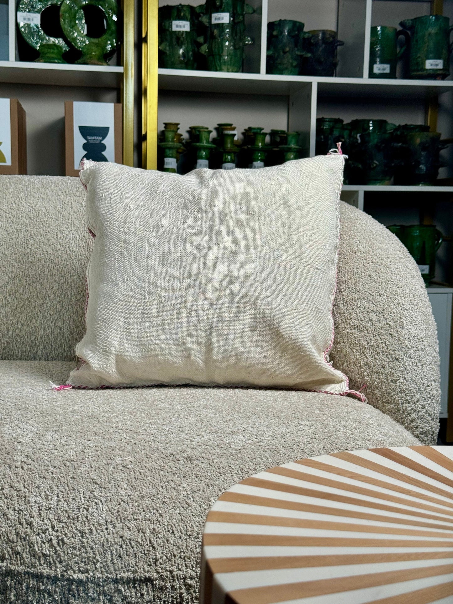 Cactus Silk Pillow | White