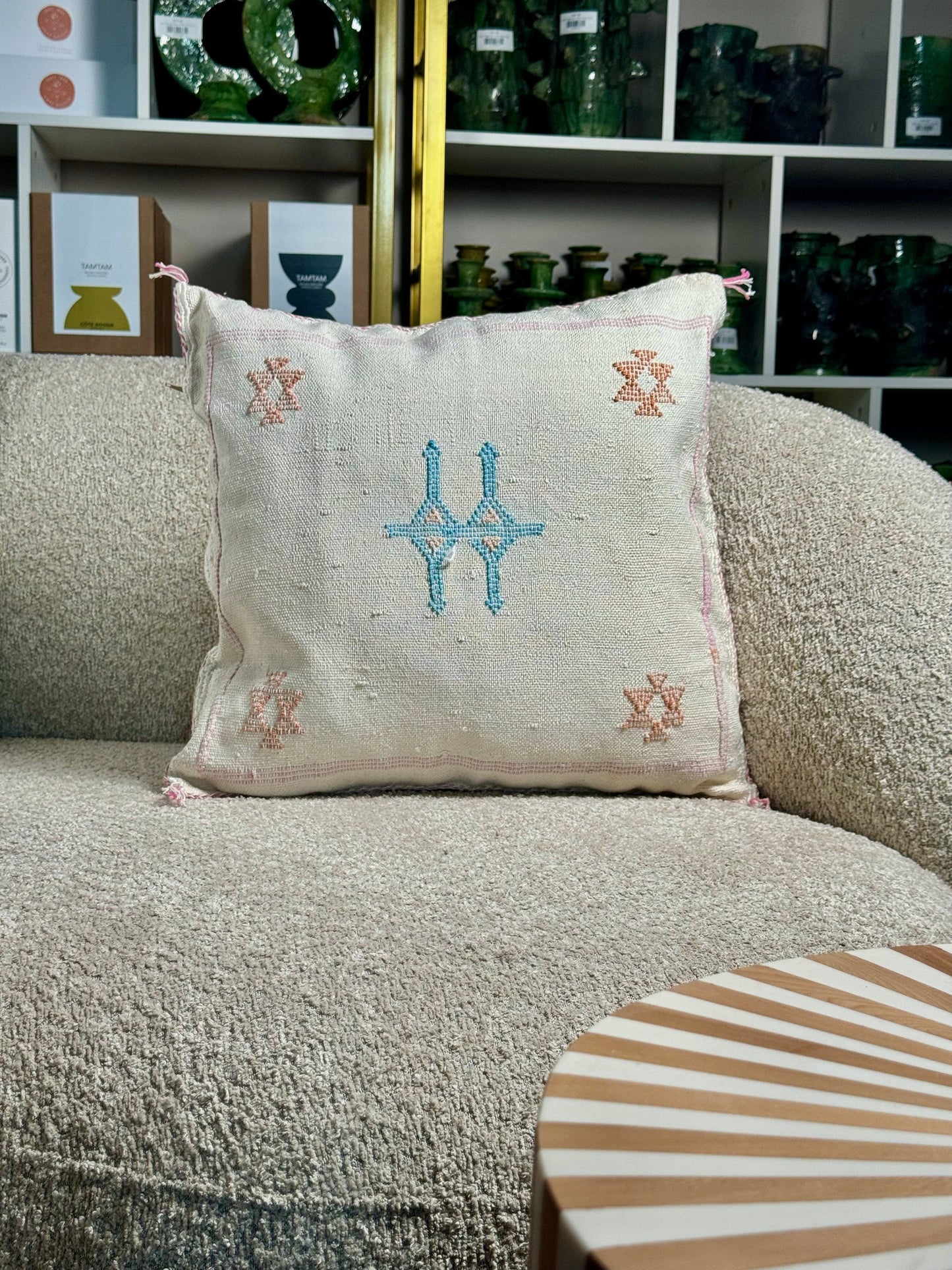 Cactus Silk Pillow | White