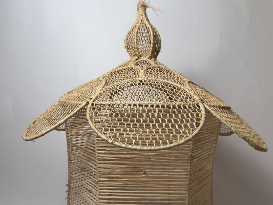 "Desert Bloom" Raffia Light Fixture