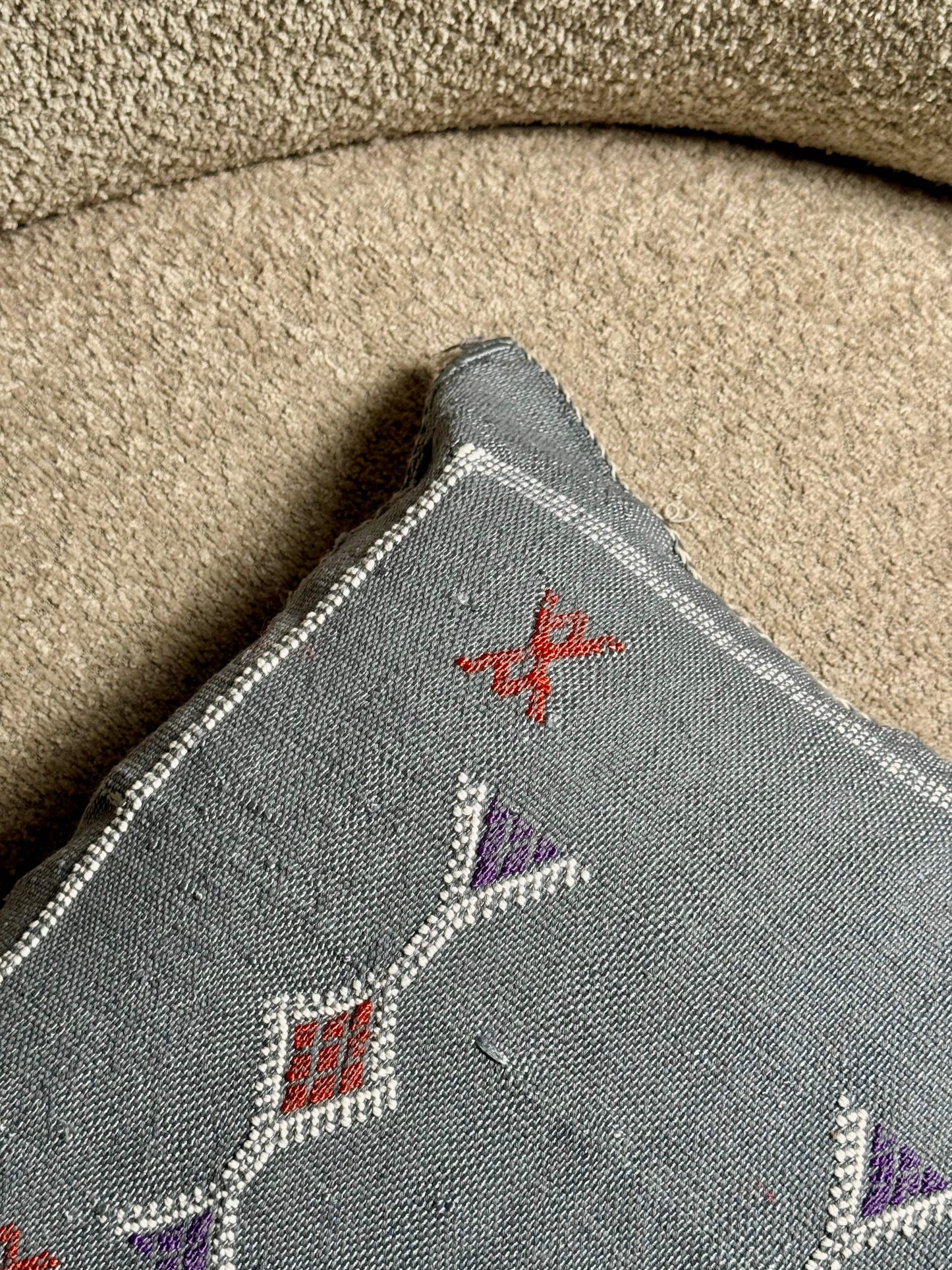 Cactus Silk Pillow | Dusty Blue
